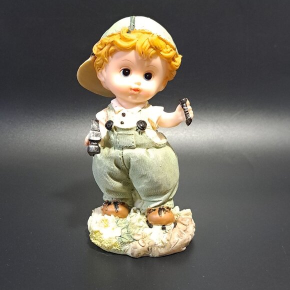 Vintage Boy Figurine By Greenbrier International Hand Painted Collectible Decor - Picture 1 of 8